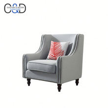 modern art cozy living room furniture french cafe small fancy gray fabric covers armchair